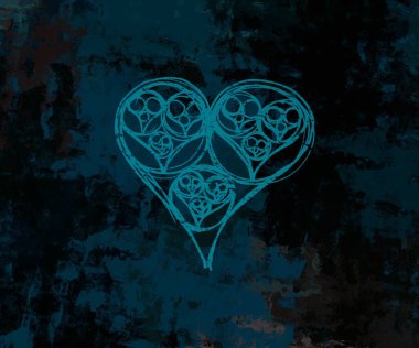 Soyut Sevgililer Günü arkaplan sanatı. Kalpler tuvalde. Çok renkli romantik bir fon. Çağdaş sanat. Sanatsal dijital palet.