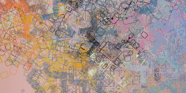 Soyut arka plan sanatı. 2D çizim. Etkileyici yağlı boya resim. Tuvalde fırça darbeleri. Modern sanat. Çok renkli arkaplan. Çağdaş sanat. İfade. Sanatsal dijital palet.