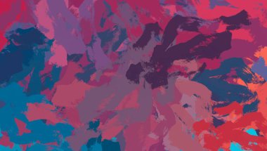 Soyut arka plan sanatı. 2D çizim. Etkileyici yağlı boya resim. Tuvalde fırça darbeleri. Modern sanat. Çok renkli arkaplan. Çağdaş sanat. İfade. Sanatsal dijital palet.