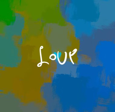 Soyut Sevgililer Günü arkaplan sanatı. Kalpler tuvalde. Çok renkli romantik bir fon. Çağdaş sanat. Sanatsal dijital palet.