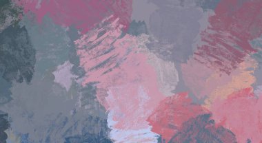 Soyut arka plan sanatı. 2D çizim. Etkileyici yağlı boya resim. Tuvalde fırça darbeleri. Modern sanat. Çok renkli arkaplan. Çağdaş sanat. İfade. Sanatsal dijital palet.