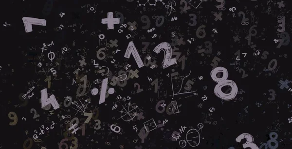 Math. 2d illustration. Abstract background with numbers, copy space