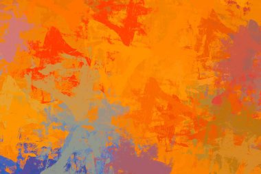 Soyut arka plan sanatı. 2D çizim. Etkileyici yağlı boya resim. Tuvalde fırça darbeleri. Modern sanat. Çok renkli arkaplan. Çağdaş sanat. İfade. Sanatsal dijital palet.