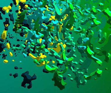 Soyut arka plan sanatı. 3 boyutlu illüstrasyon. Tuvalde fırça darbeleri. Çok renkli arkaplan. Çağdaş sanat. Sanatsal dijital palet.