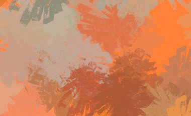 Soyut arka plan sanatı. 2D çizim. Etkileyici yağlı boya resim. Tuvalde fırça darbeleri. Modern sanat. Çok renkli arkaplan. Çağdaş sanat. İfade. Sanatsal dijital palet.