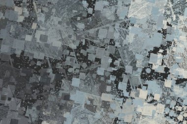 Soyut arka plan sanatı. 2D çizim. Etkileyici yağlı boya resim. Tuvalde fırça darbeleri. Modern sanat. Çok renkli arkaplan. Çağdaş sanat. İfade. Sanatsal dijital palet.