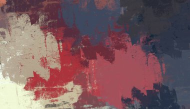 Soyut arka plan sanatı. 2D çizim. Etkileyici yağlı boya resim. Tuvalde fırça darbeleri. Modern sanat. Çok renkli arkaplan. Çağdaş sanat. İfade. Sanatsal dijital palet.