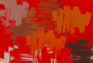 Soyut arka plan sanatı. 2D çizim. Etkileyici yağlı boya resim. Tuvalde fırça darbeleri. Modern sanat. Çok renkli arkaplan. Çağdaş sanat. İfade. Sanatsal dijital palet.