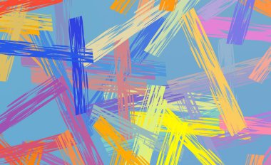 Soyut arka plan sanatı. 2D çizim. Etkileyici yağlı boya resim. Tuvalde fırça darbeleri. Modern sanat. Çok renkli arkaplan. Çağdaş sanat. İfade. Sanatsal dijital palet.