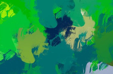 Soyut arka plan sanatı. 2D çizim. Etkileyici yağlı boya resim. Tuvalde fırça darbeleri. Modern sanat. Çok renkli arkaplan. Çağdaş sanat. İfade. Sanatsal dijital palet.