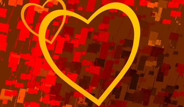 Abstract Valentine Background Art Corazones Sobre Lienzo Fondos Románticos Multicolor —  Fotos de Stock