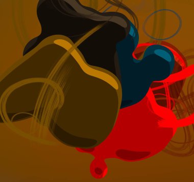 Soyut arka plan sanatı. 3 boyutlu illüstrasyon. Tuvalde fırça darbeleri. Çok renkli arkaplan. Çağdaş sanat. Sanatsal dijital palet.