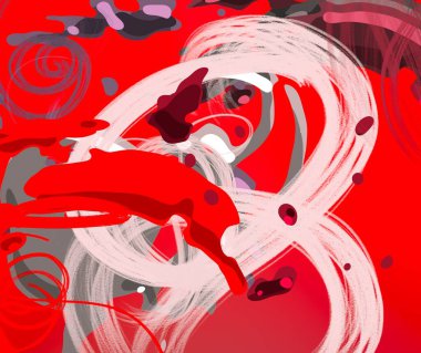 Soyut arka plan sanatı. 3 boyutlu illüstrasyon. Tuvalde fırça darbeleri. Çok renkli arkaplan. Çağdaş sanat. Sanatsal dijital palet.