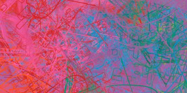 Soyut arka plan sanatı. 2D çizim. Etkileyici yağlı boya resim. Tuvalde fırça darbeleri. Modern sanat. Çok renkli arkaplan. Çağdaş sanat. İfade. Sanatsal dijital palet.