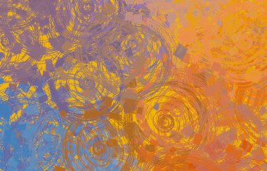 Soyut arka plan sanatı. 2D çizim. Etkileyici yağlı boya resim. Tuvalde fırça darbeleri. Modern sanat. Çok renkli arkaplan. Çağdaş sanat. İfade. Sanatsal dijital palet.