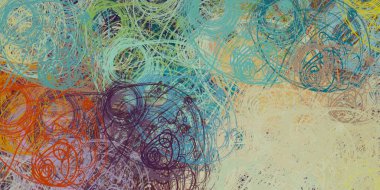 Soyut arka plan sanatı. 2D çizim. Etkileyici yağlı boya resim. Tuvalde fırça darbeleri. Modern sanat. Çok renkli arkaplan. Çağdaş sanat. İfade. Sanatsal dijital palet.