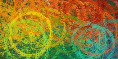 Soyut arka plan sanatı. 2D çizim. Etkileyici yağlı boya resim. Tuvalde fırça darbeleri. Modern sanat. Çok renkli arkaplan. Çağdaş sanat. İfade. Sanatsal dijital palet.