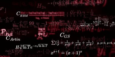 Formüllü matematik geçmişi, kusursuz çizimler. Renkli sembollü soyut desen  