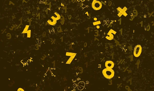 Matematica Illustrazione Sfondo Astratto Con Numeri Copiare Spazio — Foto Stock