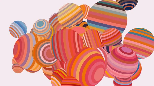 抽象的な背景 多色の風船で3Dイラスト 現代美術 芸術的なデジタルパレット — ストック写真