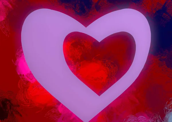 Αφηρημένη Τέχνη Του Αγίου Βαλεντίνου Φόντο Καρδιές Καμβά Πολύχρωμο Ρομαντικό — Φωτογραφία Αρχείου