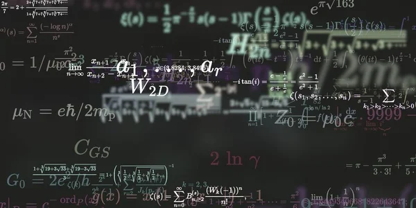 Kontekst Matematyczny Formułami Bezproblemowa Ilustracja Abstrakcyjny Wzór Kolorowymi Symbolami — Zdjęcie stockowe