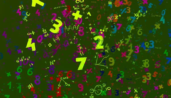 Math. 2d illustration. Abstract background with numbers, copy space