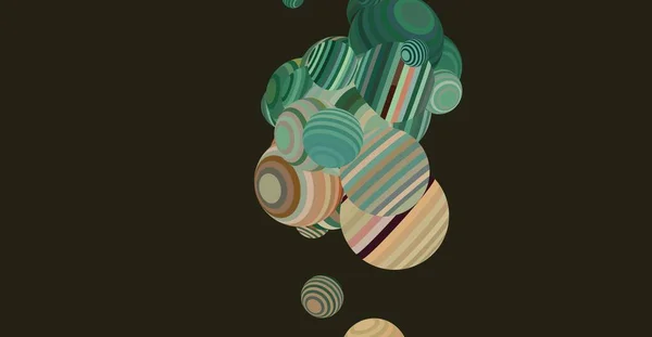 Abstrakcyjne Tło Sztuki Wzór Planet Sferycznych — Zdjęcie stockowe