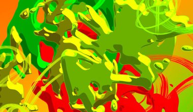 Soyut arka plan sanatı. 3 boyutlu illüstrasyon. Tuvalde fırça darbeleri. Çok renkli arkaplan. Çağdaş sanat. Sanatsal dijital palet.