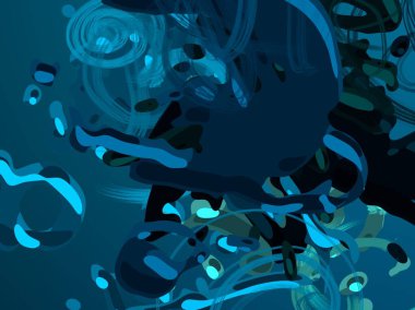 Soyut arka plan sanatı. 3 boyutlu illüstrasyon. Çok renkli arkaplan. Çağdaş sanat. Sanatsal dijital palet.