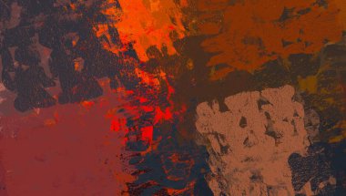 Soyut arka plan sanatı. 2D çizim. Etkileyici yağlı boya resim. Tuvalde fırça darbeleri. Modern sanat. Çok renkli arkaplan. Çağdaş sanat. İfade. Sanatsal dijital palet.