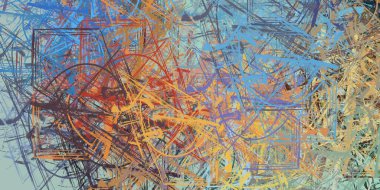 Soyut arka plan sanatı. 2D çizim. Etkileyici yağlı boya resim. Tuvalde fırça darbeleri. Modern sanat. Çok renkli arkaplan. Çağdaş sanat. İfade. Sanatsal dijital palet.