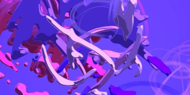 Soyut arka plan sanatı. 3 boyutlu illüstrasyon. Tuvalde fırça darbeleri. Çok renkli arkaplan. Çağdaş sanat. Sanatsal dijital palet.