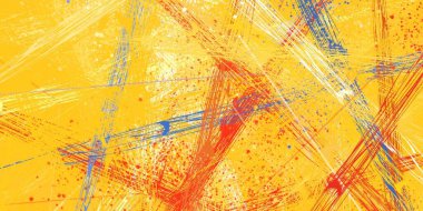 Soyut arka plan sanatı. 2D çizim. Etkileyici yağlı boya resim. Tuvalde fırça darbeleri. Modern sanat. Çok renkli arkaplan. Çağdaş sanat. İfade. Sanatsal dijital palet.