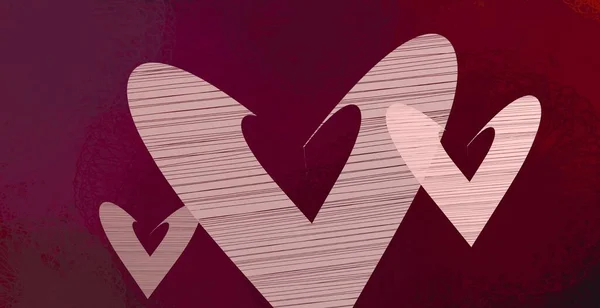 Abstract Valentine Background Art Corazones Sobre Lienzo Fondos Románticos Multicolor — Foto de Stock