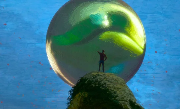 Abstract Background Human Silhouette Balls — Stock Photo, Image