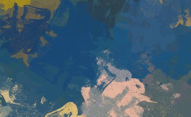 Soyut arka plan sanatı. 2D çizim. Etkileyici yağlı boya resim. Tuvalde fırça darbeleri. Modern sanat. Çok renkli arkaplan. Çağdaş sanat. İfade. Sanatsal dijital palet.