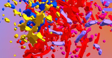 Soyut arka plan sanatı. 3 boyutlu illüstrasyon. Tuvalde fırça darbeleri. Çok renkli arkaplan. Çağdaş sanat. Sanatsal dijital palet.