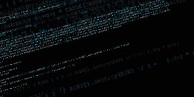 Yazılım geliştirici programlama kodu. Soyut modern sanal bilgisayar senaryosu. Masaüstü ekranında yazılım geliştirici programcının çalışması 