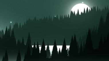 soyut tepe orman manzarası sisli ağaçlar fotokopi alanı, doğal arkaplan