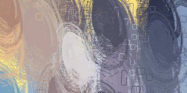 Soyut arka plan sanatı. 2D çizim. Etkileyici yağlı boya resim. Tuvalde fırça darbeleri. Modern sanat. Çok renkli arkaplan. Çağdaş sanat. İfade. Sanatsal dijital palet.