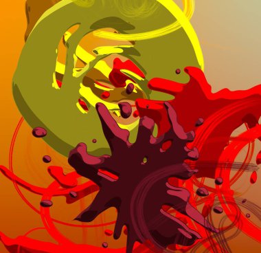 Soyut arka plan sanatı. 3 boyutlu illüstrasyon. Tuvalde fırça darbeleri. Çok renkli arkaplan. Çağdaş sanat. Sanatsal dijital palet.