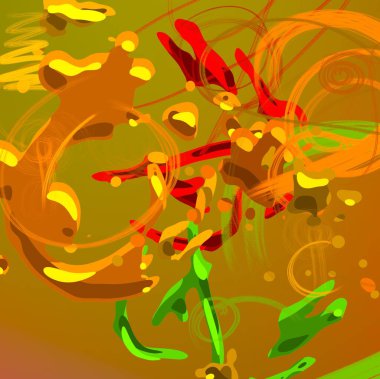 Soyut arka plan sanatı. 3 boyutlu illüstrasyon. Çok renkli arkaplan. Çağdaş sanat. Sanatsal dijital palet.