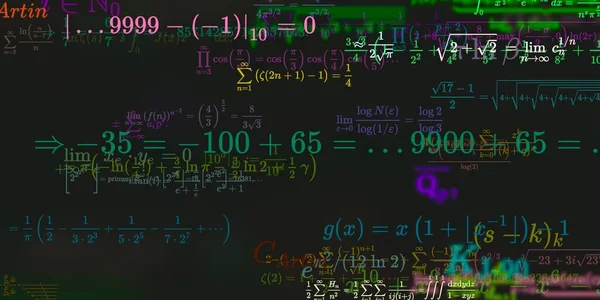 Μαθηματικά Φόντο Τύπους Αδιάλειπτη Απεικόνιση Αφηρημένο Μοτίβο Πολύχρωμα Σύμβολα — Φωτογραφία Αρχείου