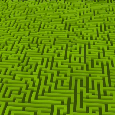 Renkli labirent arkaplanı, kopya alanı ile 3d illüstrasyon  
