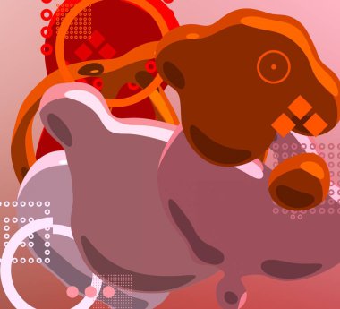 Soyut arka plan sanatı. 3 boyutlu illüstrasyon. Çok renkli arkaplan. Çağdaş sanat. Sanatsal dijital palet.