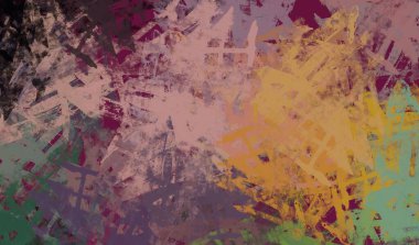 Soyut arka plan sanatı. 2D çizim. Etkileyici yağlı boya resim. Tuvalde fırça darbeleri. Modern sanat. Çok renkli arkaplan. Çağdaş sanat. İfade. Sanatsal dijital palet.