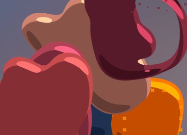 Soyut arka plan sanatı. 3 boyutlu illüstrasyon. Çok renkli arkaplan. Çağdaş sanat. Sanatsal dijital palet.