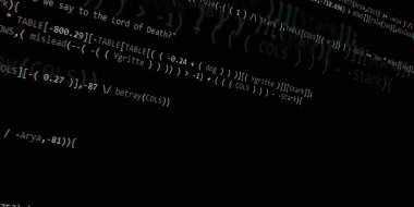 Yazılım geliştirici programlama kodu. Soyut modern sanal bilgisayar senaryosu. Masaüstü ekranında yazılım geliştirici programcının çalışması 