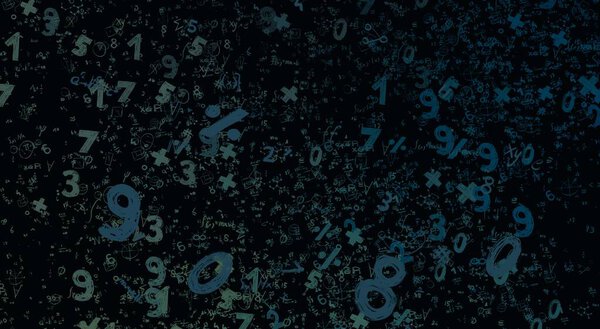 Математика. 2-я иллюстрация. Абстрактный фон с цифрами, пространство для копирования 
